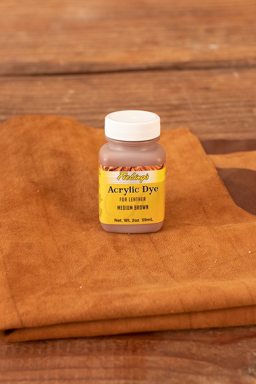 Fiebing's Acrylic Leather Dye 59ml - Rich Brown Color for Leather Crafting, DIY Projects & Shoe Repair | High-Quality Water-Based Dye for Belts, Bags & Furniture Restoration