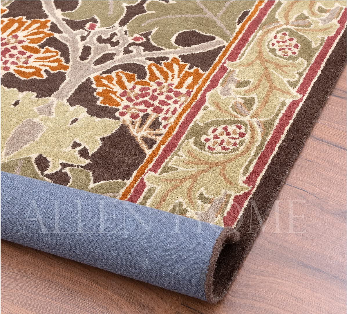 Hand Tufted Traditional Wool Area Rugs by Allen Home - 100% Natural Wool, Durable & Soft - 8'x10' Living Room, Dining Room, Bedroom Rug - Mariya Green - Perfect for Cozy Home Decor & High Traffic Areas