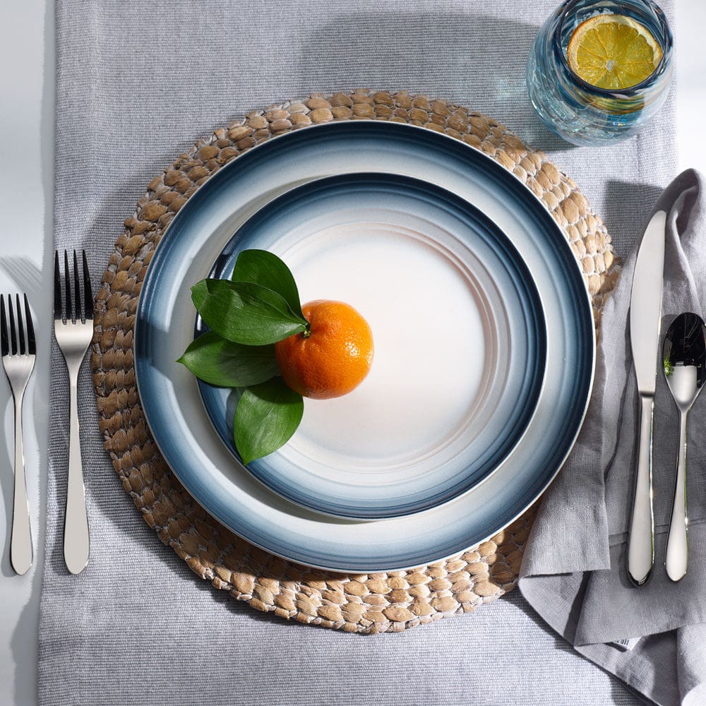 Swirl Ombre Blue 16-Piece Dinnerware Set - Service for 4 | Elegant Tableware for Dinner Parties, Family Gatherings & Special Occasions