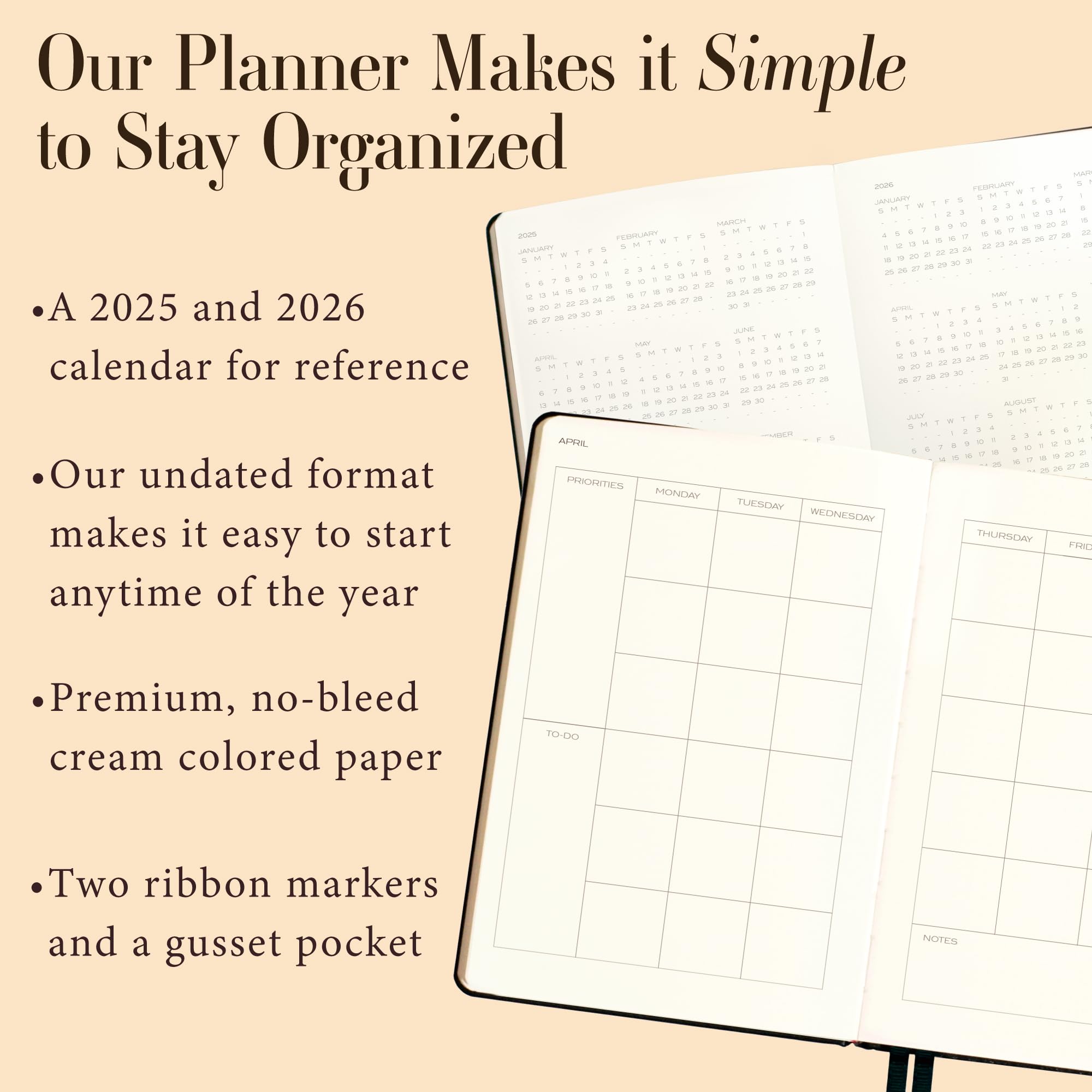 Anecdote 2025 Planner - Monthly Weekly Daily Organizer for Success | A5 Hardcover Goal Setting Notebook | Perfect for Work, School & Personal Productivity | Start Anytime & Achieve Your Goals