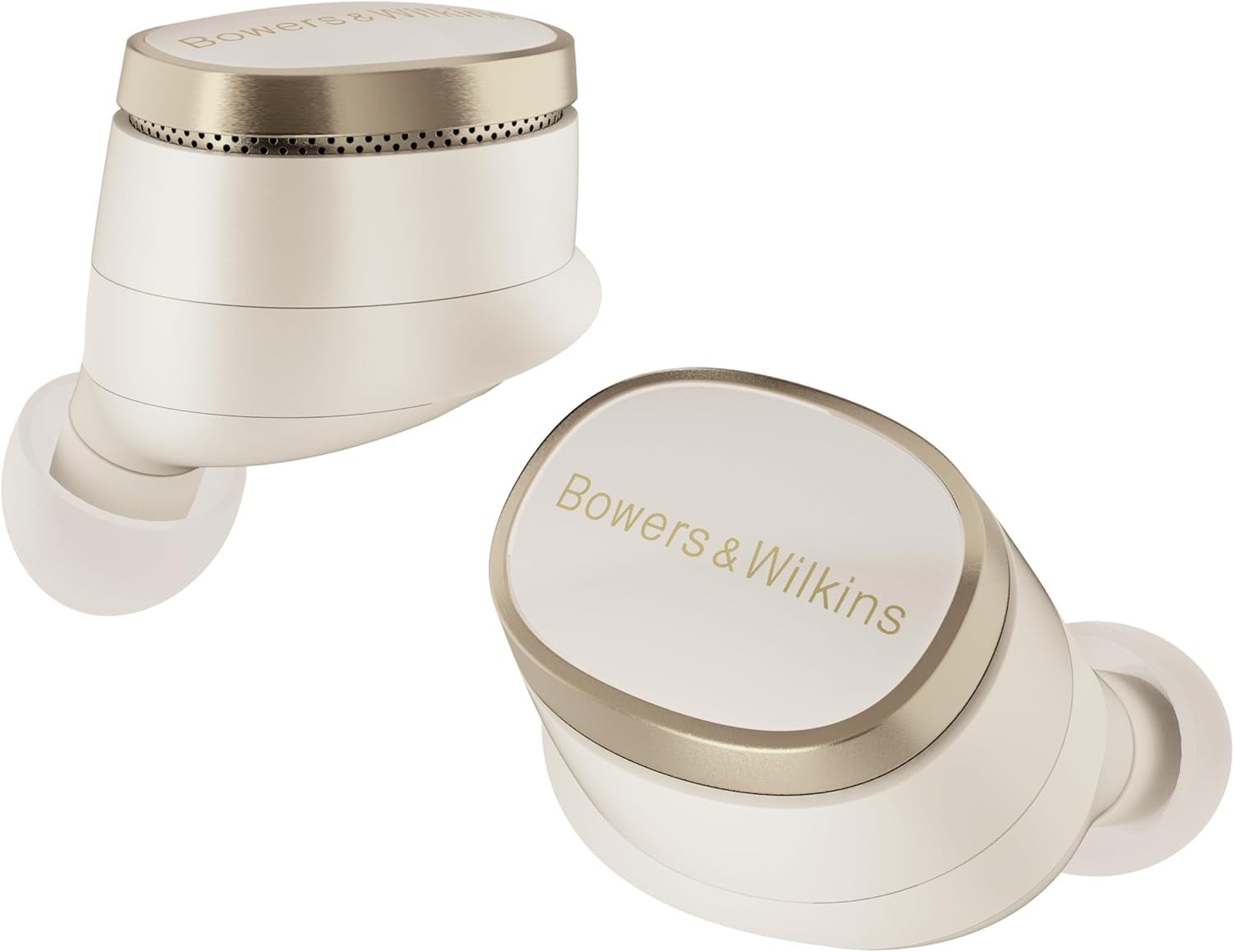 Bowers & Wilkins Pi8 True Wireless Earbuds with Active Noise Cancelling, Bluetooth aptX HD, 24-bit Audio, Wireless Charging & 6 Mics - Dove White | Perfect for Travel, Workouts & Commuting