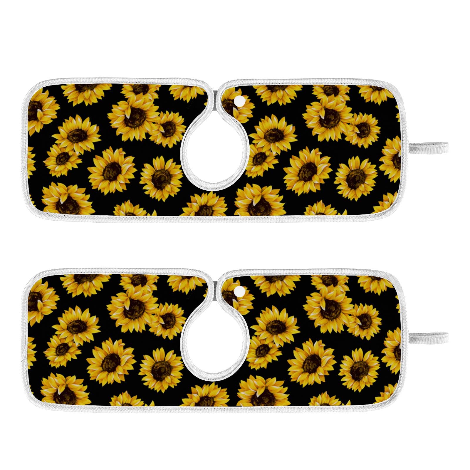Sunflower Splash Guard & Drip Catcher - Washable Kitchen Sink Faucet Mat Set (2 Pack) | Absorbent Dish Drying Pads with Cute Yellow Floral Design | Perfect for Farmhouse, Bathroom & Bar Decor | Ideal for Preventing Water Spills & Protecting Countertops