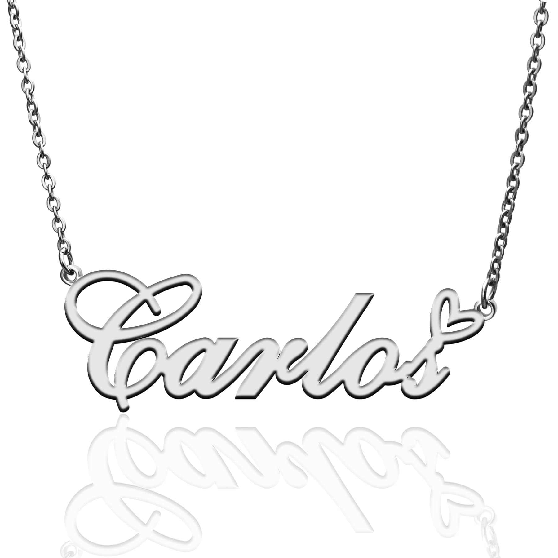 RONKAH Personalized Name Necklace - Custom Heart Pendant for Women, Gold Plated Engraved Jewelry, Perfect Gift for Girlfriend, Mother, Daughter, Best Friend - Christmas, Birthday, Anniversary - Ideal for Everyday Wear, Date Nights & Special Occasions