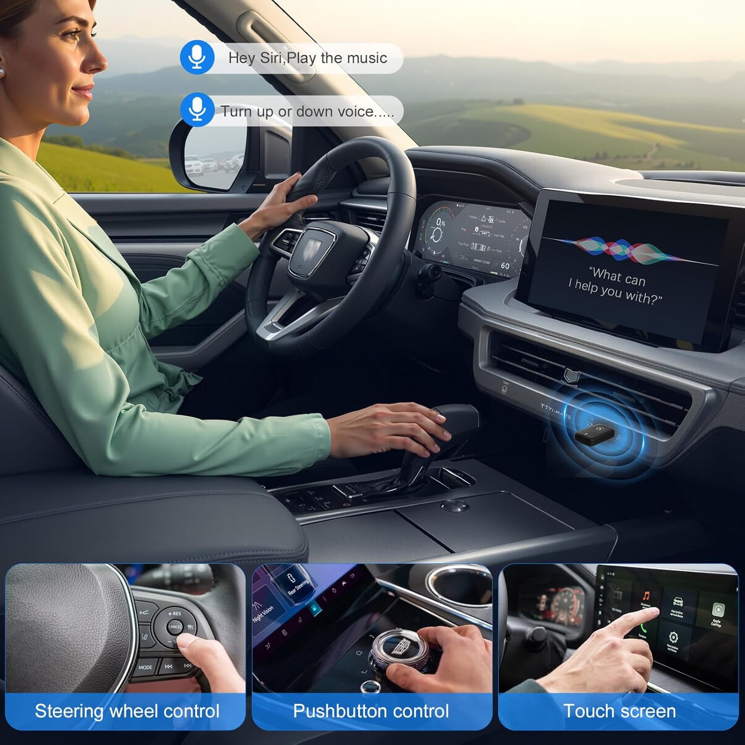 Wireless CarPlay Adapter for iPhone - Plug & Play USB CarPlay Dongle Converts Wired to Wireless, Compatible with Apple iPhone iOS 10+ & Cars from 2016 (Black) | Enjoy Hands-Free Music, Navigation & Calls While Driving
