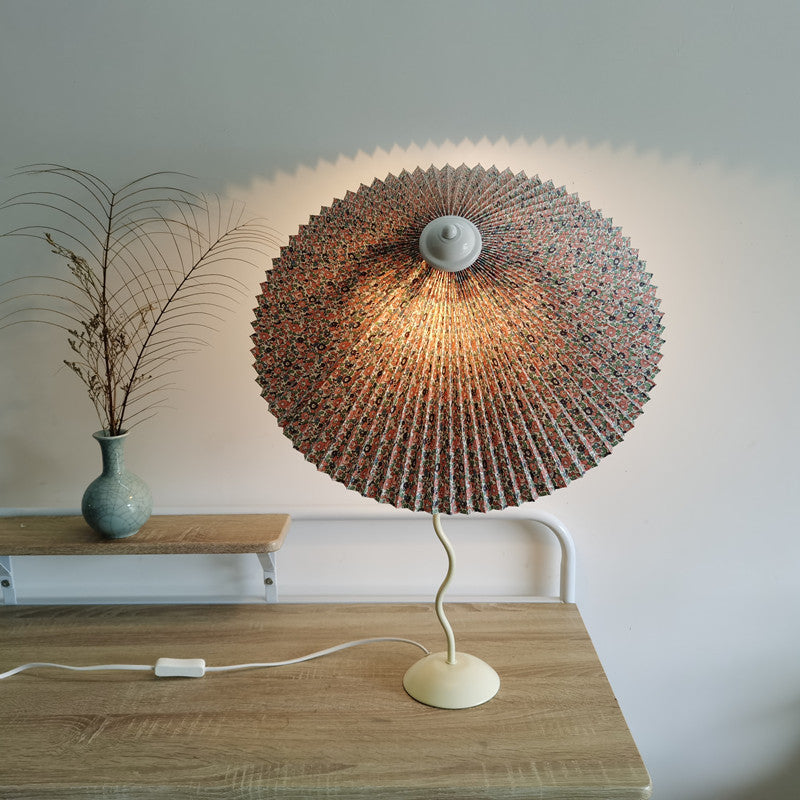 Lala Pleated Umbrella Table Lamp - Modern LED Nightstand Light with Adjustable Brightness, Perfect for Bedroom, Living Room & Office Decor