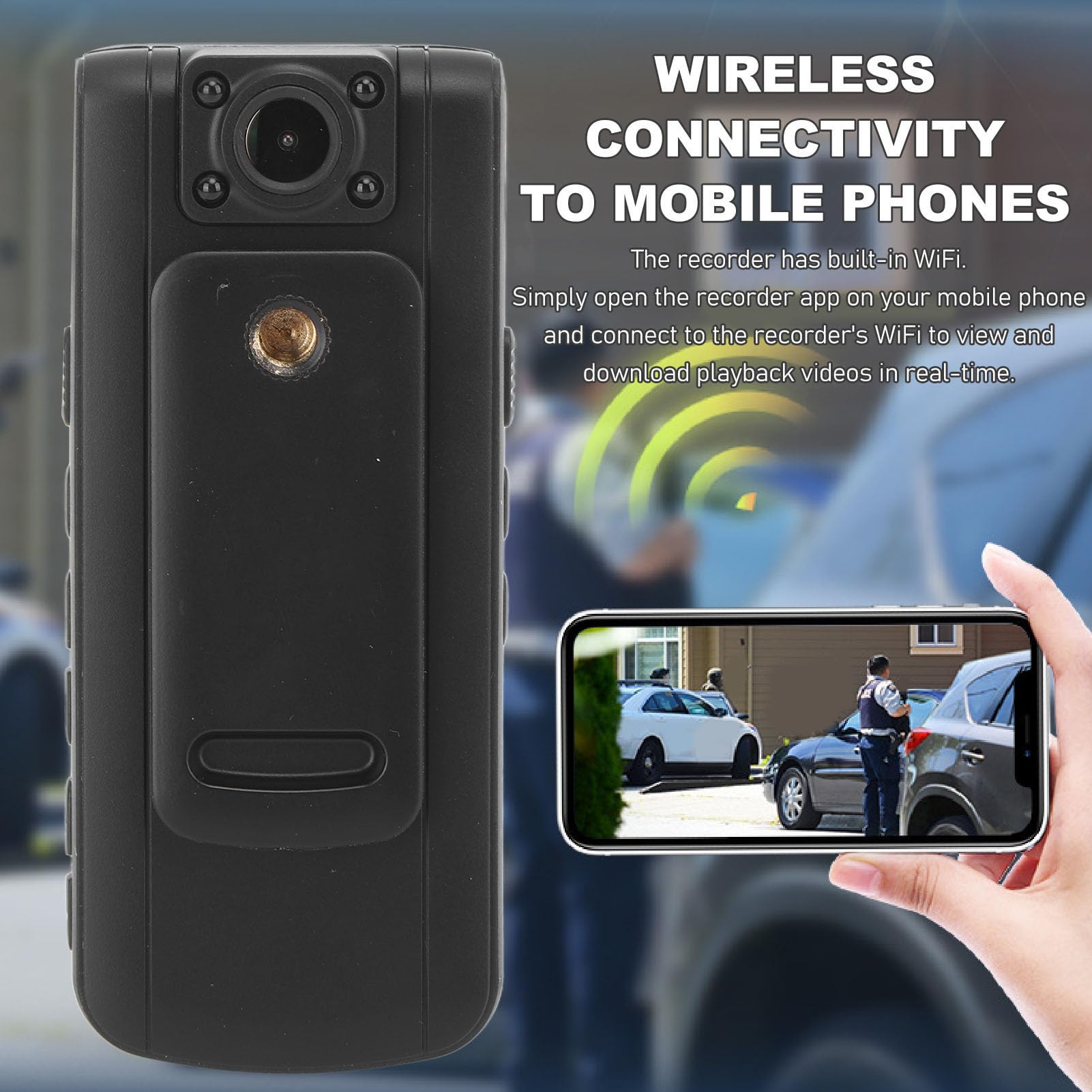 2K Ultra HD Body Camera with 180° Rotatable Lens, Night Vision & Motion Detection - Handheld Sports Video Recorder for Outdoor Activities, Police Duty, Security Monitoring & Adventure Vlogging
