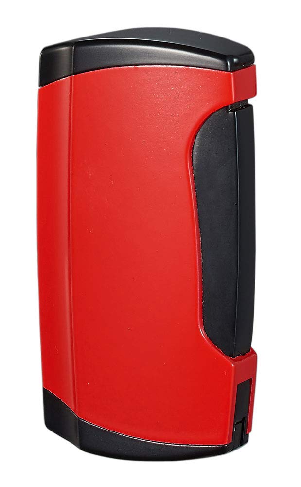 Premium Visol Wilson Dual Torch Flame Cigar Lighter - Windproof Butane Lighter for Cigars, Perfect for Outdoor Smoking & Gifts (Red)
