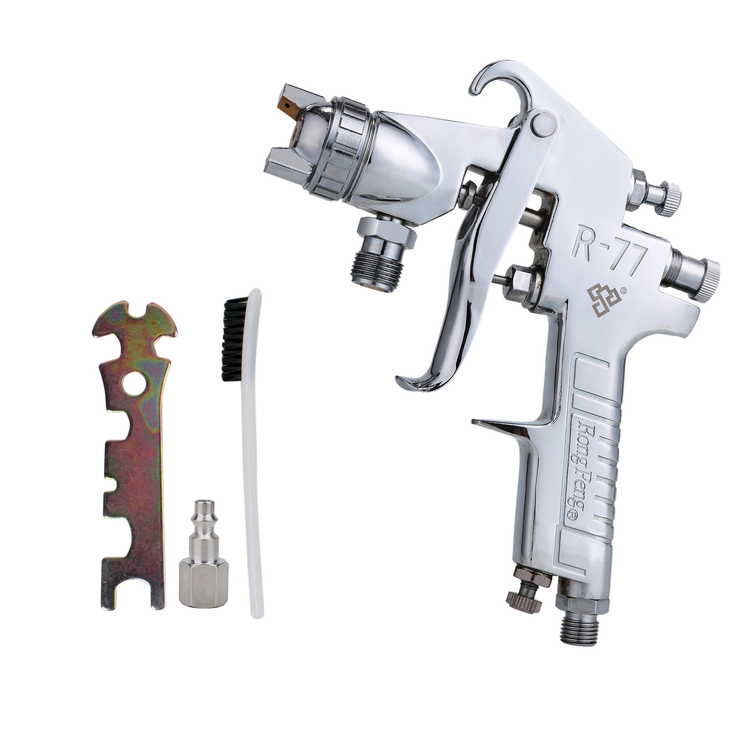 Ouya R77P Professional Paint Sprayer - High Efficiency Pressure Feed Spray Gun with 2.5mm Nozzle | Perfect for Home Renovation, Furniture Refinishing & Automotive Painting Projects