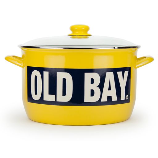 18 Quart Stock Pot with Old Bay Seasoning Enamel Coating - Large Cooking Pot for Soups, Stews, and Seafood Boils - Perfect for Family Dinners and Outdoor Cooking