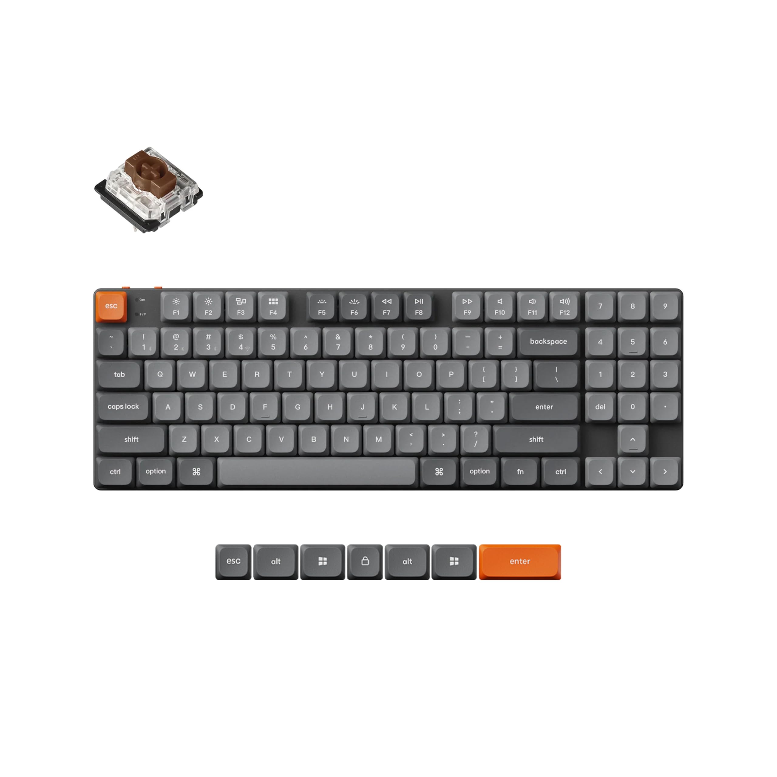 Keychron K13 Max Low-Profile Wireless RGB Mechanical Keyboard - Bluetooth/2.4GHz/Wired, QMK/VIA Programmable, TKL with Numpad for Mac/Windows/Linux - Perfect for Gaming, Coding & Office Work