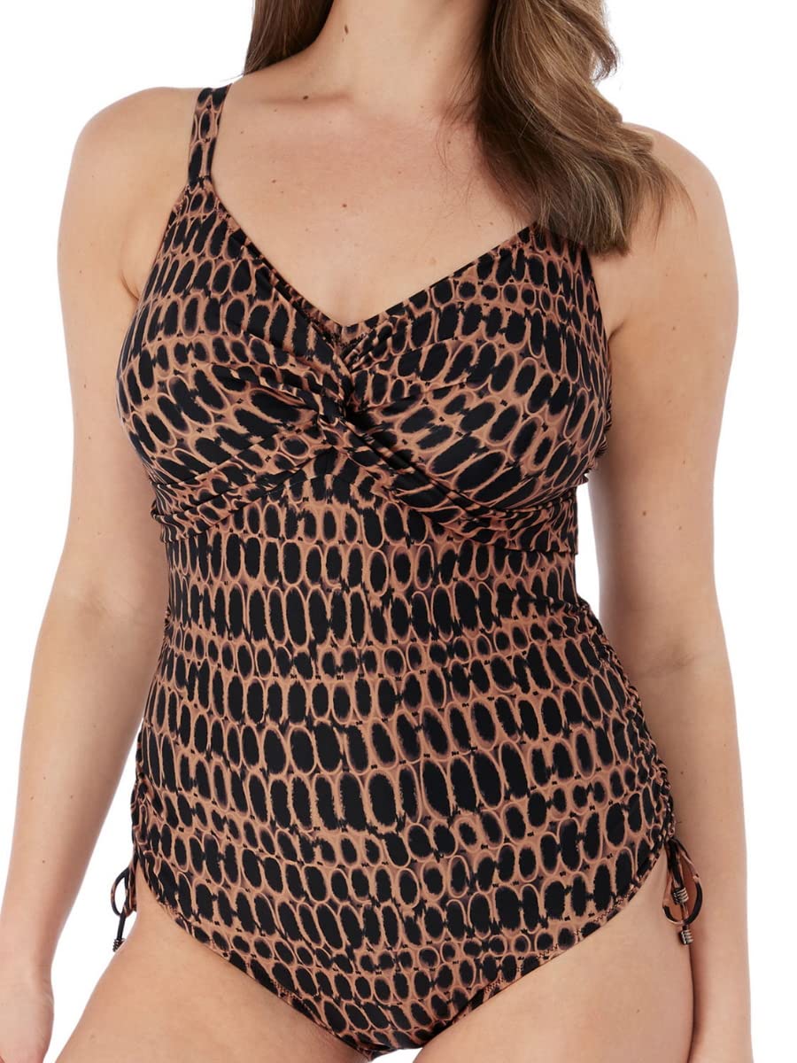 Fantasie Kotu Underwire One-Piece Swimsuit 34F Copper - Perfect for Beach Vacations, Pool Parties & Summer Getaways