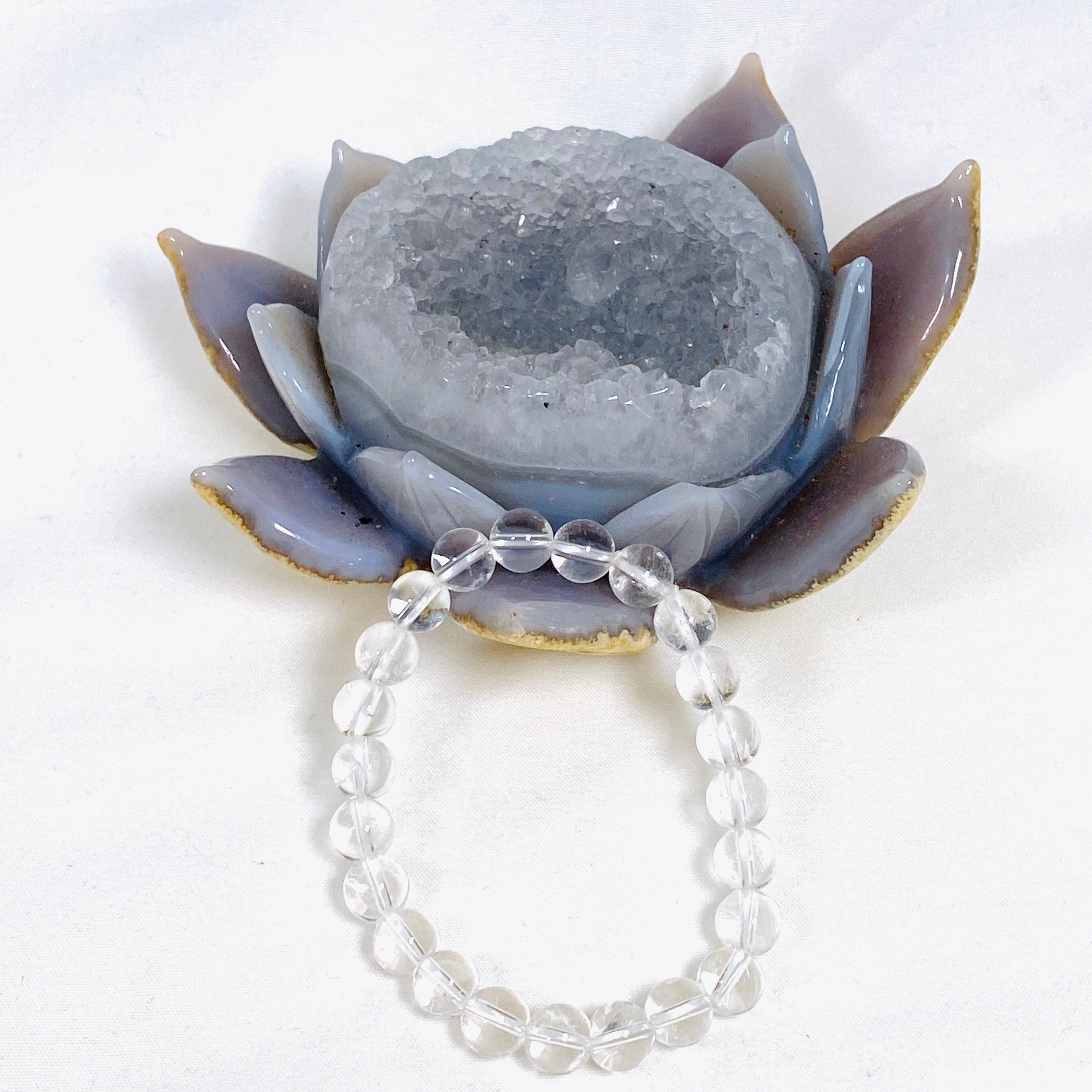 Natural Clear Quartz Crystal Bracelet for Women - Healing Stone Jewelry for Meditation, Energy & Chakra Balancing - Perfect for Yoga, Spiritual Gifts & Everyday Wear