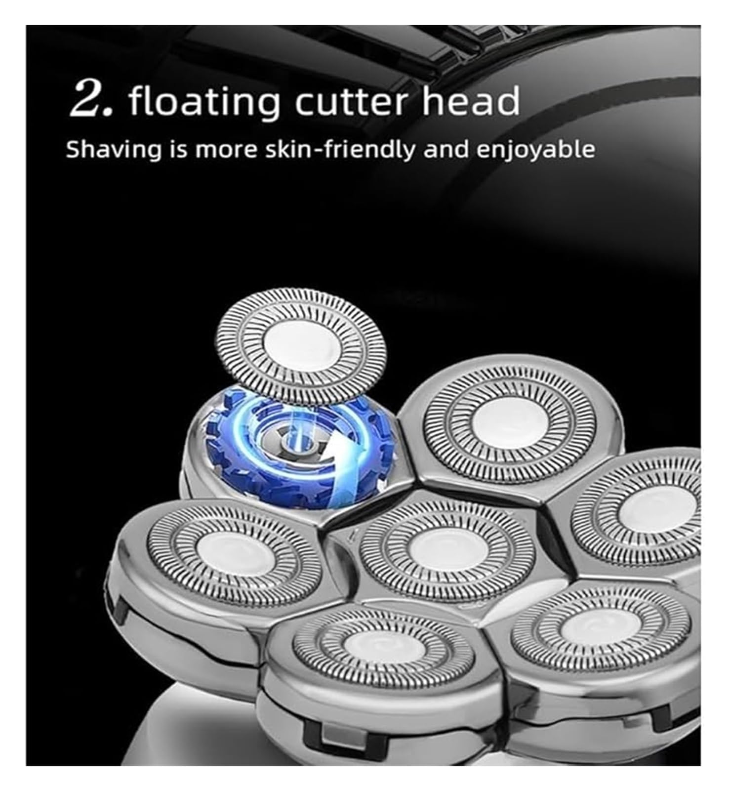 6-in-1 Rechargeable Electric Razor for Men - Wet/Dry Shaver with LED Display, Hair Trimmer & Beard Clipper for Bald Head & Facial Grooming - Perfect for Travel, Gym & Daily Shaving Routine