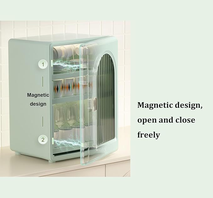 BLURISM Mug Holder - Luxury Stackable Cup Storage Rack, Transparent Dustproof Water Bottle Organizer Box | Kitchen Cabinet Shelves for Tumblers & Coffee Cups | Perfect for Office, Home Kitchen & Dorm Organization