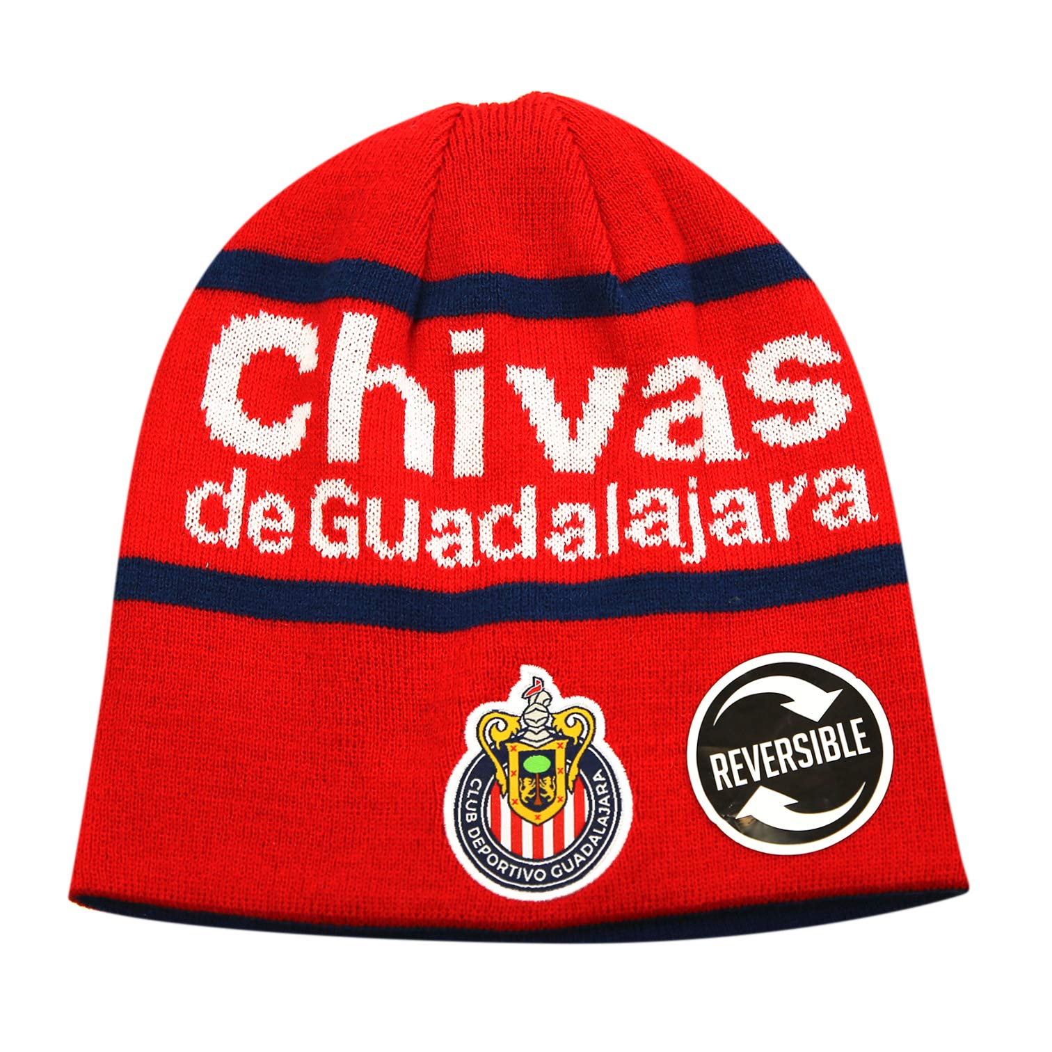 Chivas De Guadalajara Official Licensed Winter Soccer Beanie for Adults - Warm Knit Hat for Football Fans, Cold Weather & Outdoor Sports
