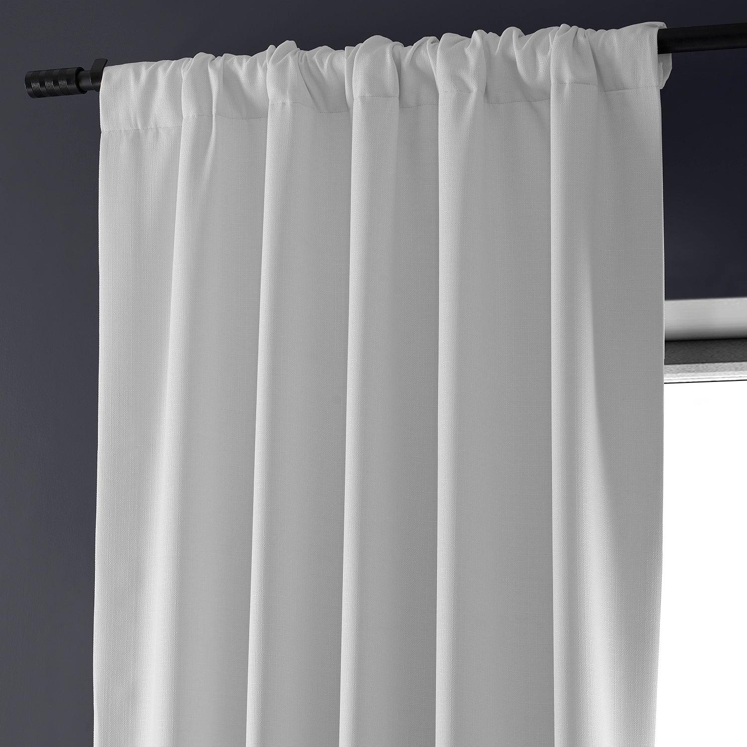 Mission White Faux Linen Blackout Curtains for Bedroom & Living Room - Thermal Insulated Room Darkening Drapes for Hotels, Home Theater, and Nursery
