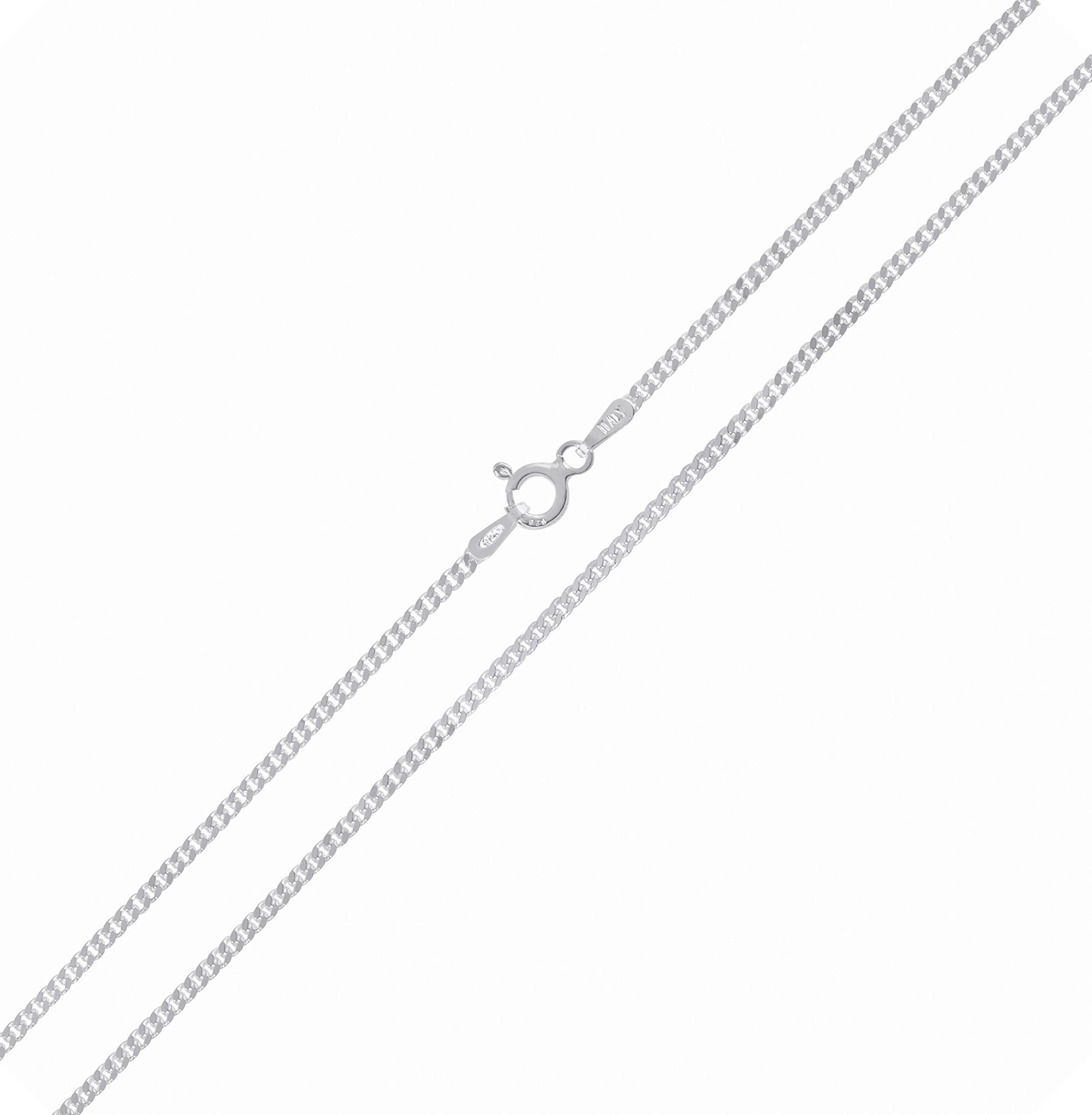 2mm 925 Sterling Silver Cuban Link Chain Necklace for Men & Women | 18K Gold, Rose Gold & Silver Options | Italian-Made Diamond Cut Curb Chain | Perfect for Gifts, Layering & Everyday Wear