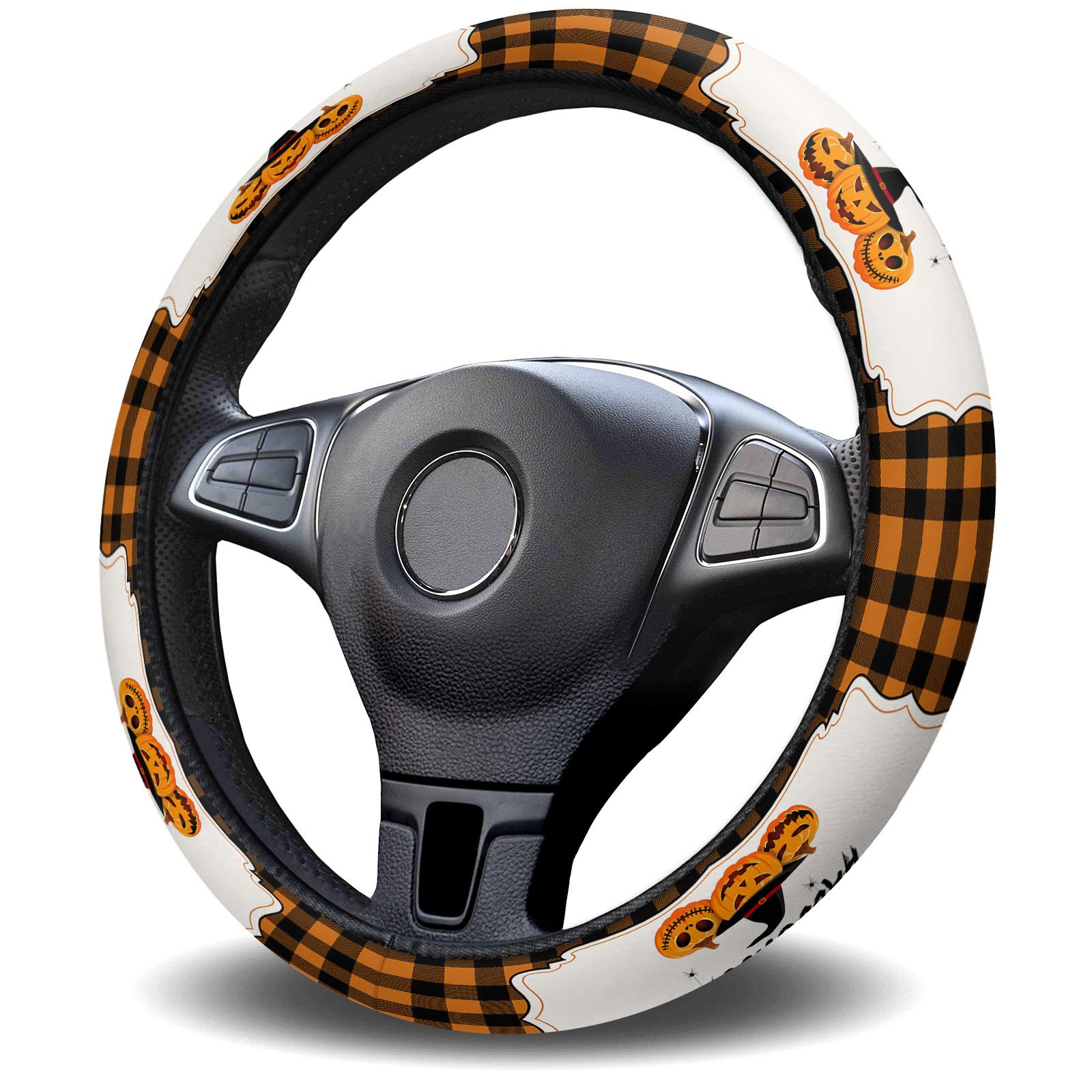 1998 Tropical Floral Frangipani Anti-Slip Steering Wheel Cover - Universal 15 Inch Fit for Cars, Trucks & SUVs - Soft Grip Protector for Women & Men - Perfect for Road Trips & Daily Commuting