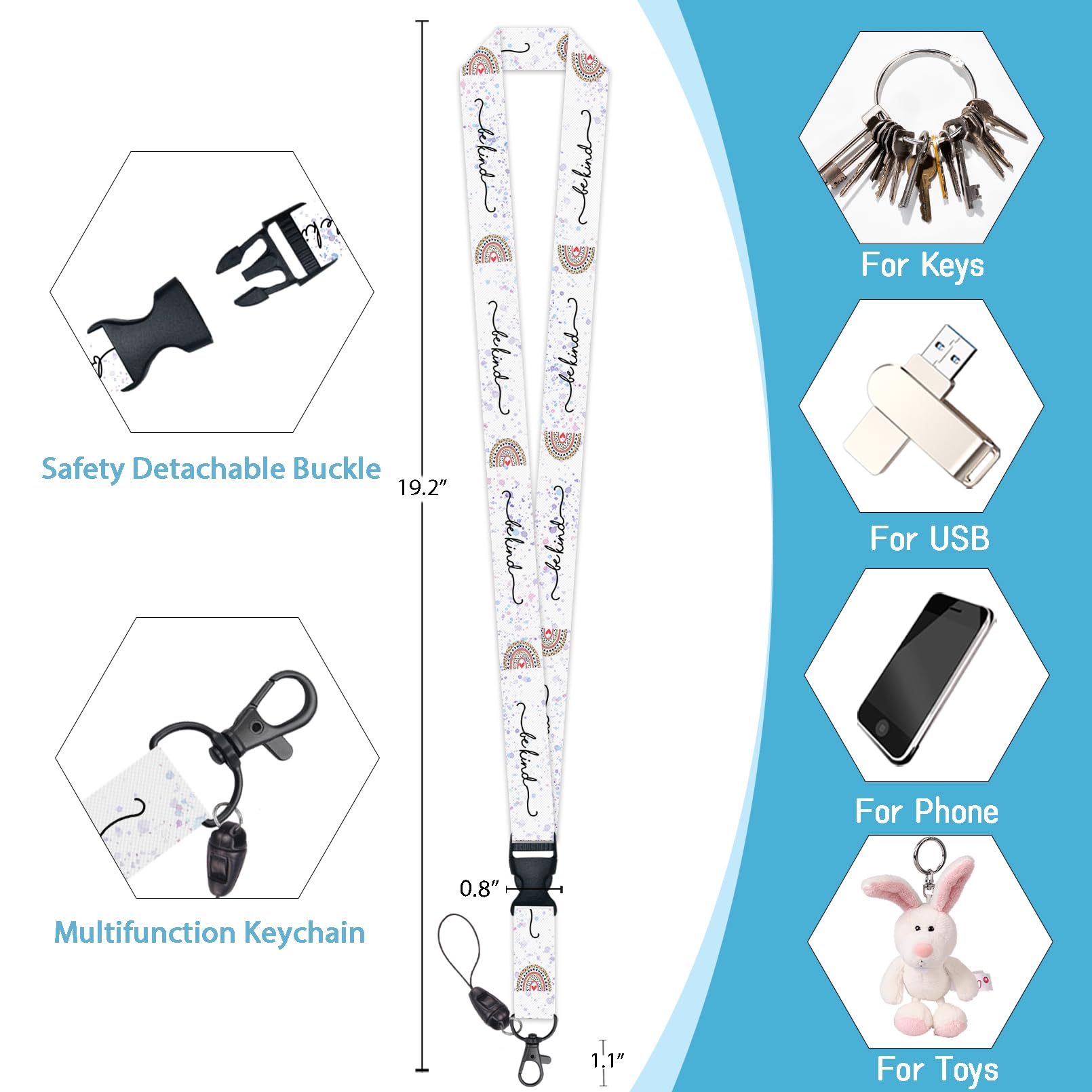 Rainbow ID Badge Holder with Breakaway Lanyard - Perfect for Teachers, Nurses & Students