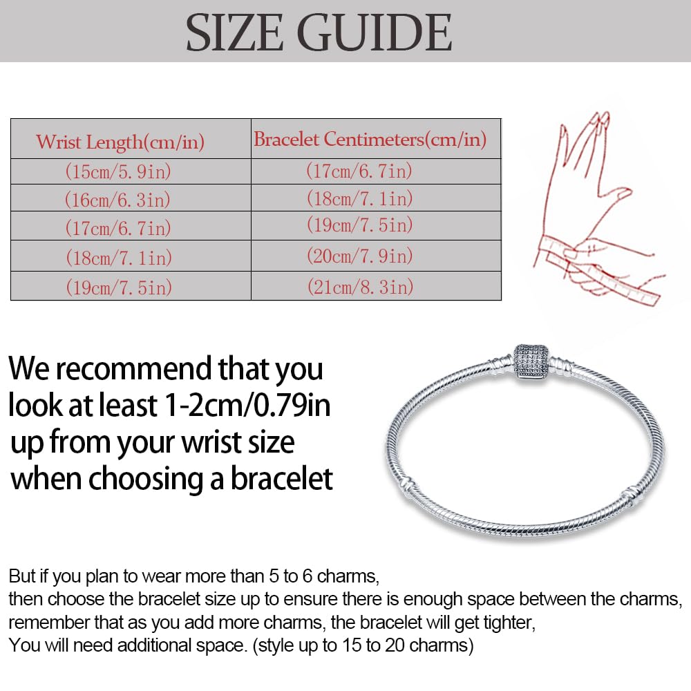 KUNSIR 925 Sterling Silver Snake Chain Charm Bracelet for Women - Adjustable, Dainty & Elegant Jewelry Gift for Her - Perfect for Everyday Wear, Special Occasions & Charm Customization