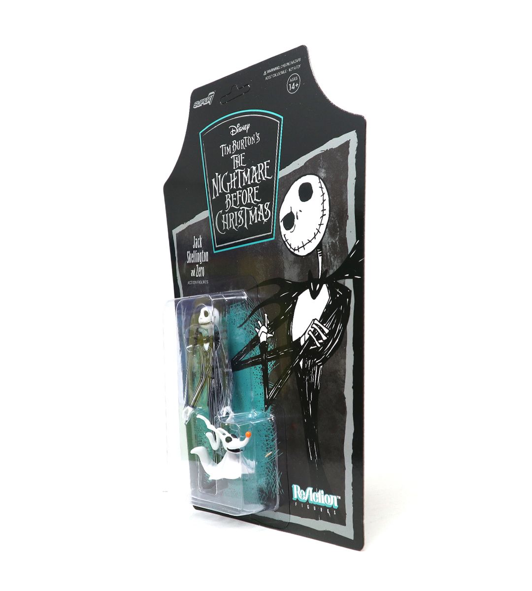 Jack Skellington & Zero ReAction Figure - Tim Burton's The Nightmare Before Christmas Collectible - Perfect for Halloween Decor & Disney Movie Fans
