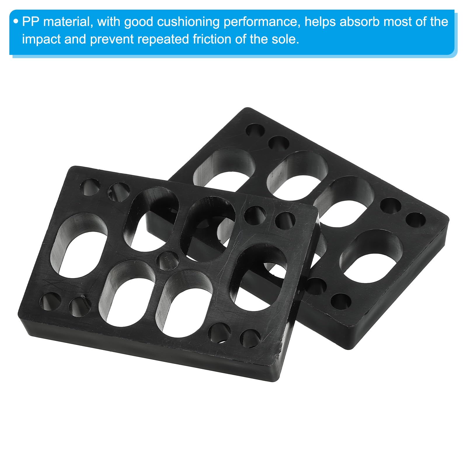 PATIKIL 1/2 Inch (12mm) Skateboard Riser Pads - 10 Pack Shock Absorbing Plastic Wedge Pads for Skateboard Trucks - Reduce Vibration & Improve Ride - Perfect for Street Skating, Longboarding & Cruising - Black
