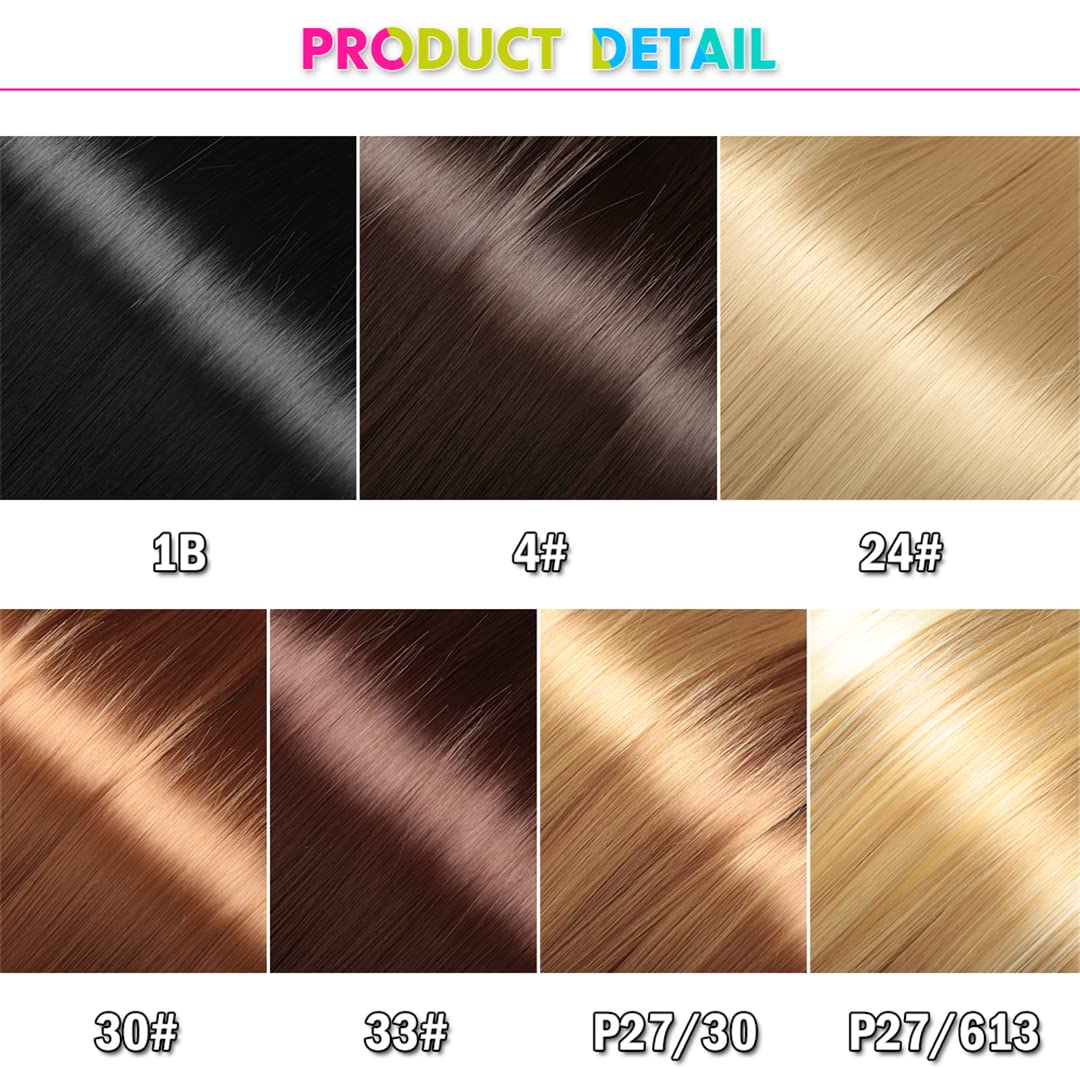 22 Inch Silky Straight Crochet Braids Hair - Synthetic Pre-Stretched Braiding Hair for Box Braids (9Pcs/Lot, #30 Color) - Perfect for Protective Styles, Weaves & Natural Hair Extensions