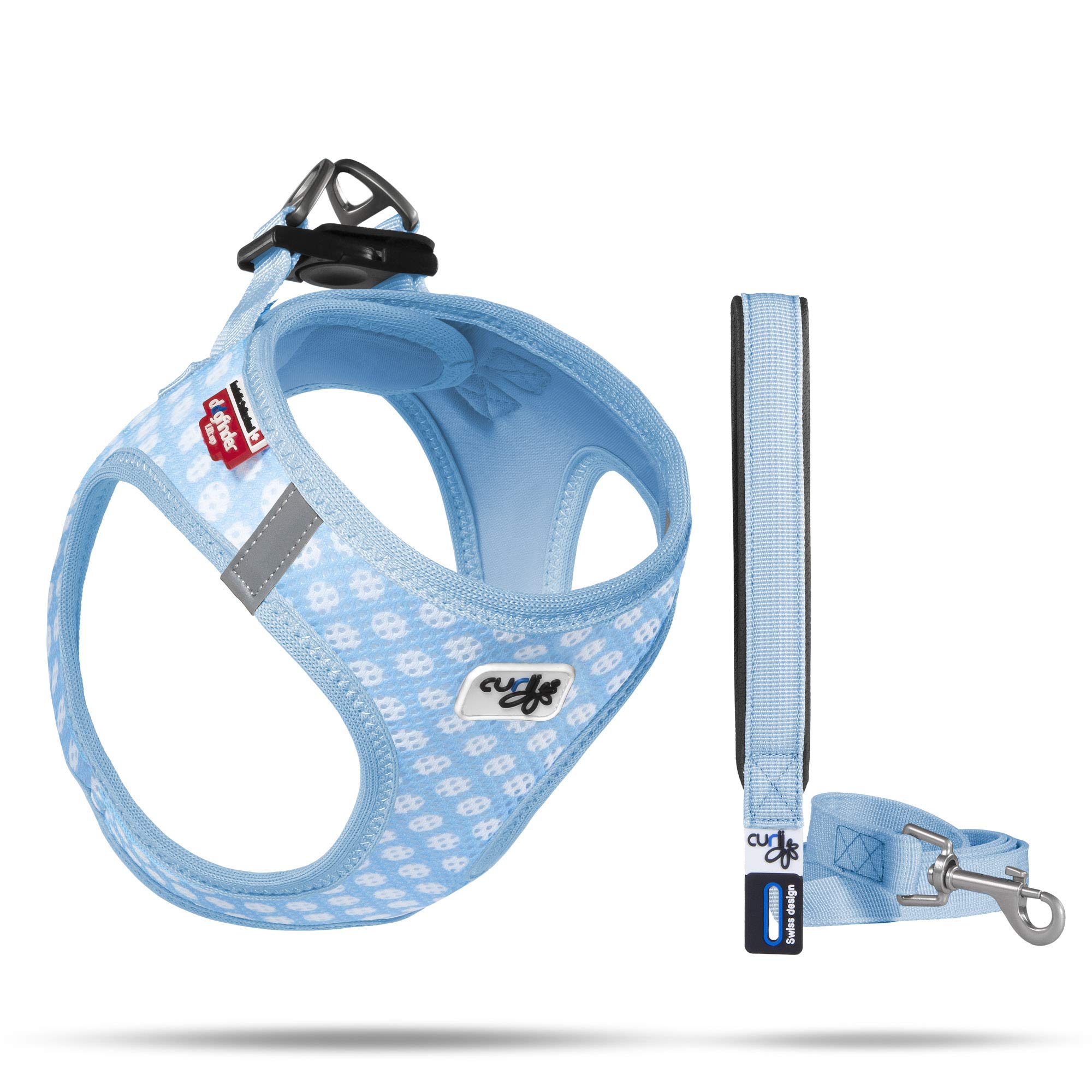 Air Mesh Cooling Vest with Adjustable Leash - Sky Blue Circles Design, Size 3XS - Perfect for Outdoor Activities, Running, Hiking & Hot Weather Workouts