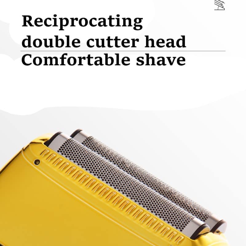 Professional Men's Electric Razor - Rechargeable USB Shaver with Metal Housing for Smooth Shaving, Gold | Perfect for Travel, Home & Office Use
