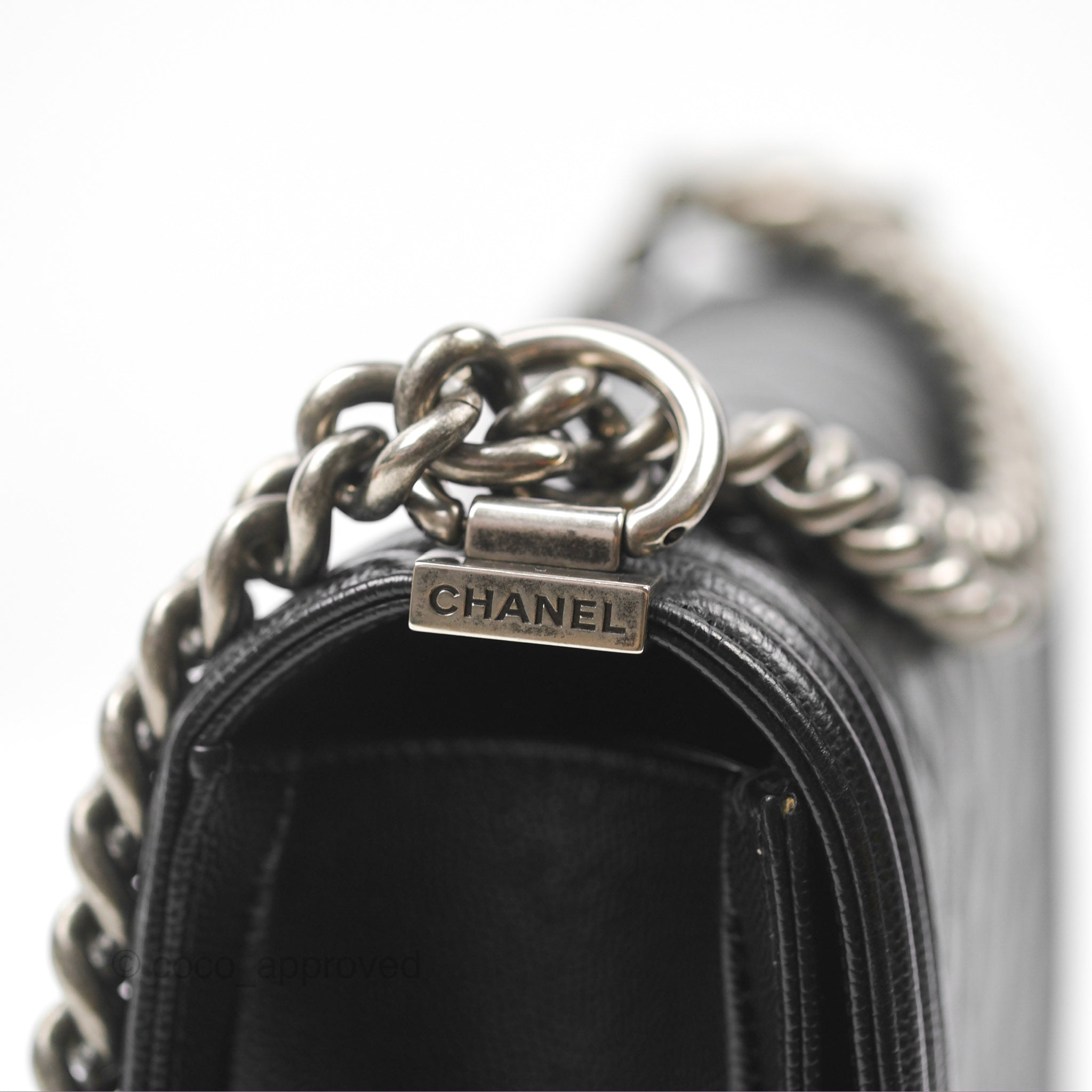 Chanel Boy Quilted Medium Handbag in Black Caviar Leather with Ruthenium Hardware - Luxury Crossbody Bag for Women, Perfect for Date Night & Evening Events