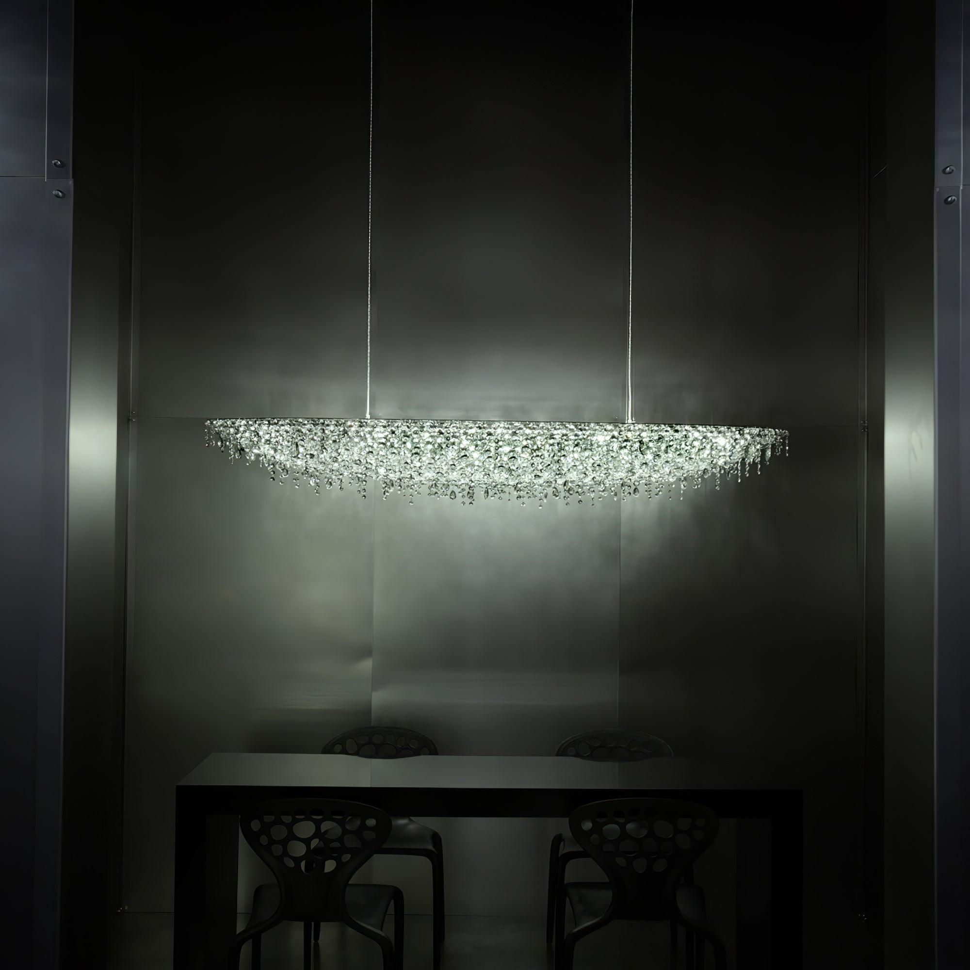 Elegant Boat Crystal Chandelier - Modern Nautical Ceiling Light Fixture for Dining Room, Bedroom & Living Room Decor