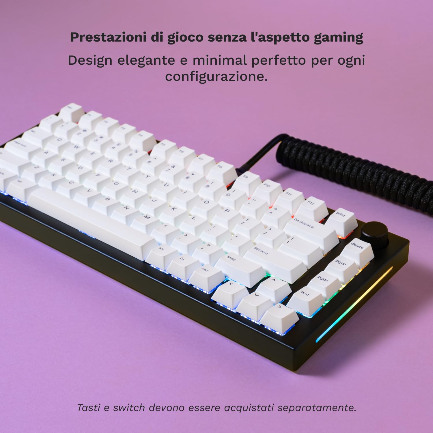 Glorious GMMK PRO 75% Modular Mechanical Gaming Keyboard - Barebone TKL (75% Layout), 1.5kg Aluminum Frame, Hot-Swappable 5-Pin Switches, RGB Backlit, ANSI US Layout - Black - Perfect for Esports, Streaming & Office Work
