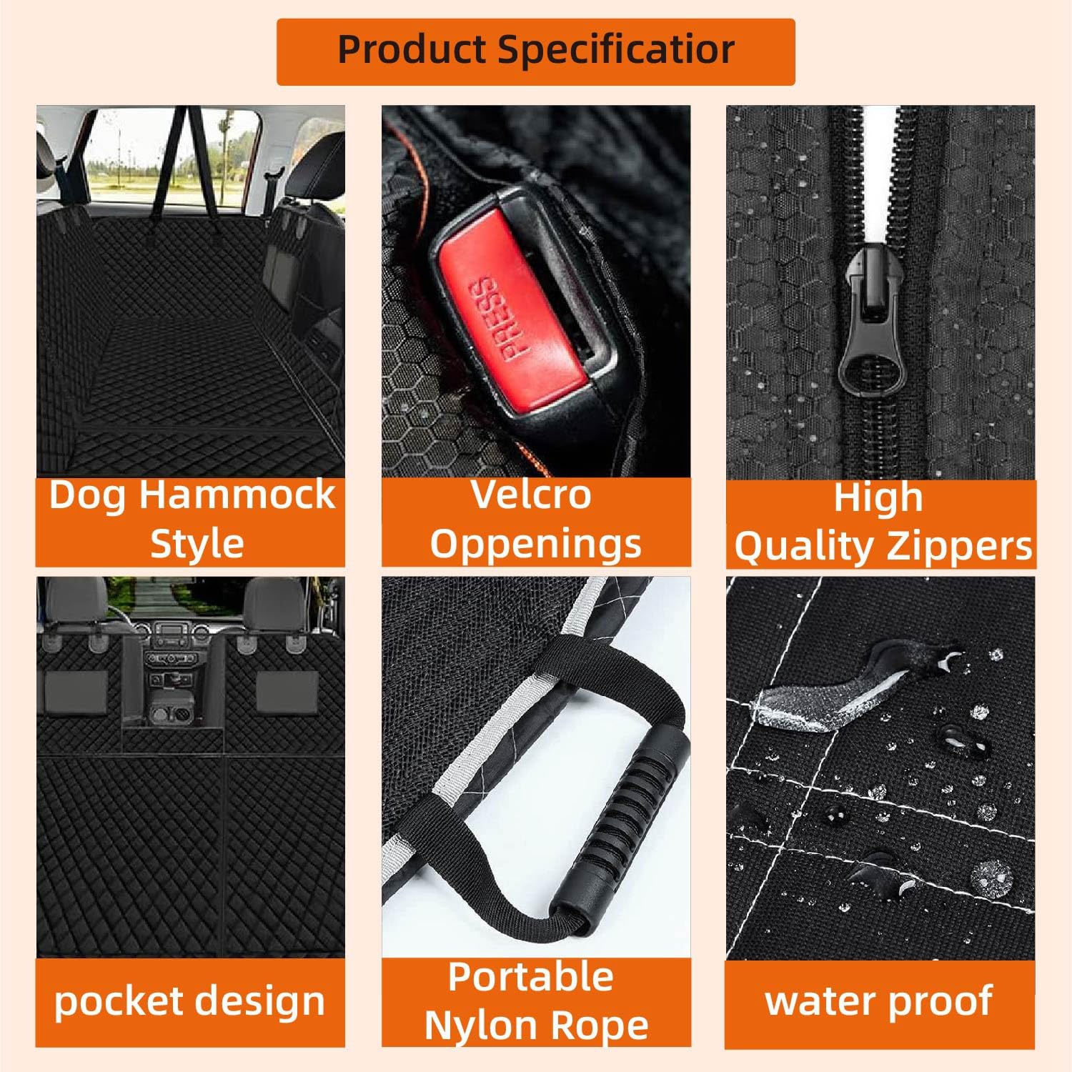 **Waterproof Dog Car Seat Cover for Back Seat - Large Non-Slip Pet Hammock with Hard Bottom | Fits SUV, Truck & Sedan | Protects Seats from Dirt, Hair & Scratches | Perfect for Travel, Camping & Daily Commute**
