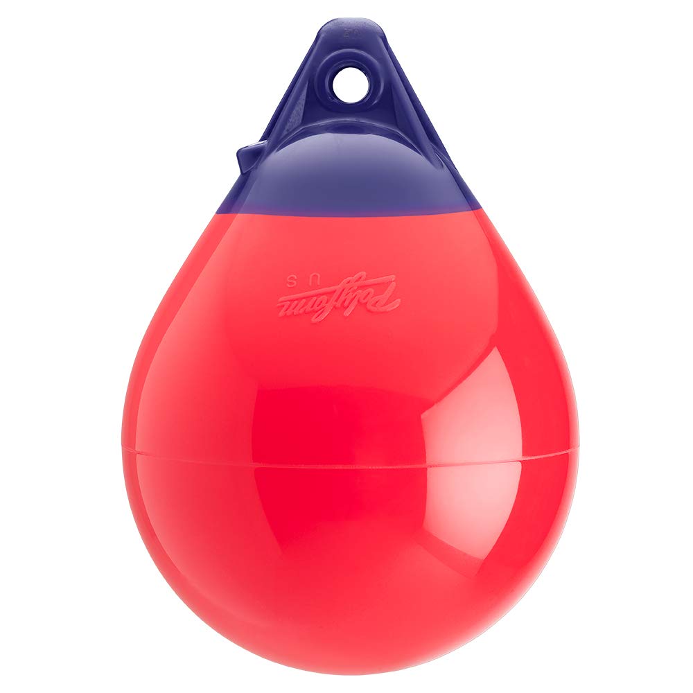 Polyform A-0-RED A-0 Marine Buoy 8 Inch Diameter - Red Floating Boat Mooring Buoy for Dock, Anchoring & Water Safety