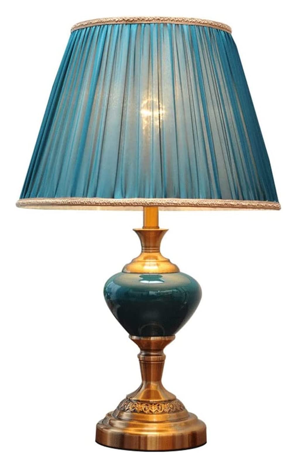 American Ceramic Table Lamp - Warm White Bedside Night Light for Bedroom, Living Room & Study | Romantic Home Decor Lighting for Nightstand & Reading