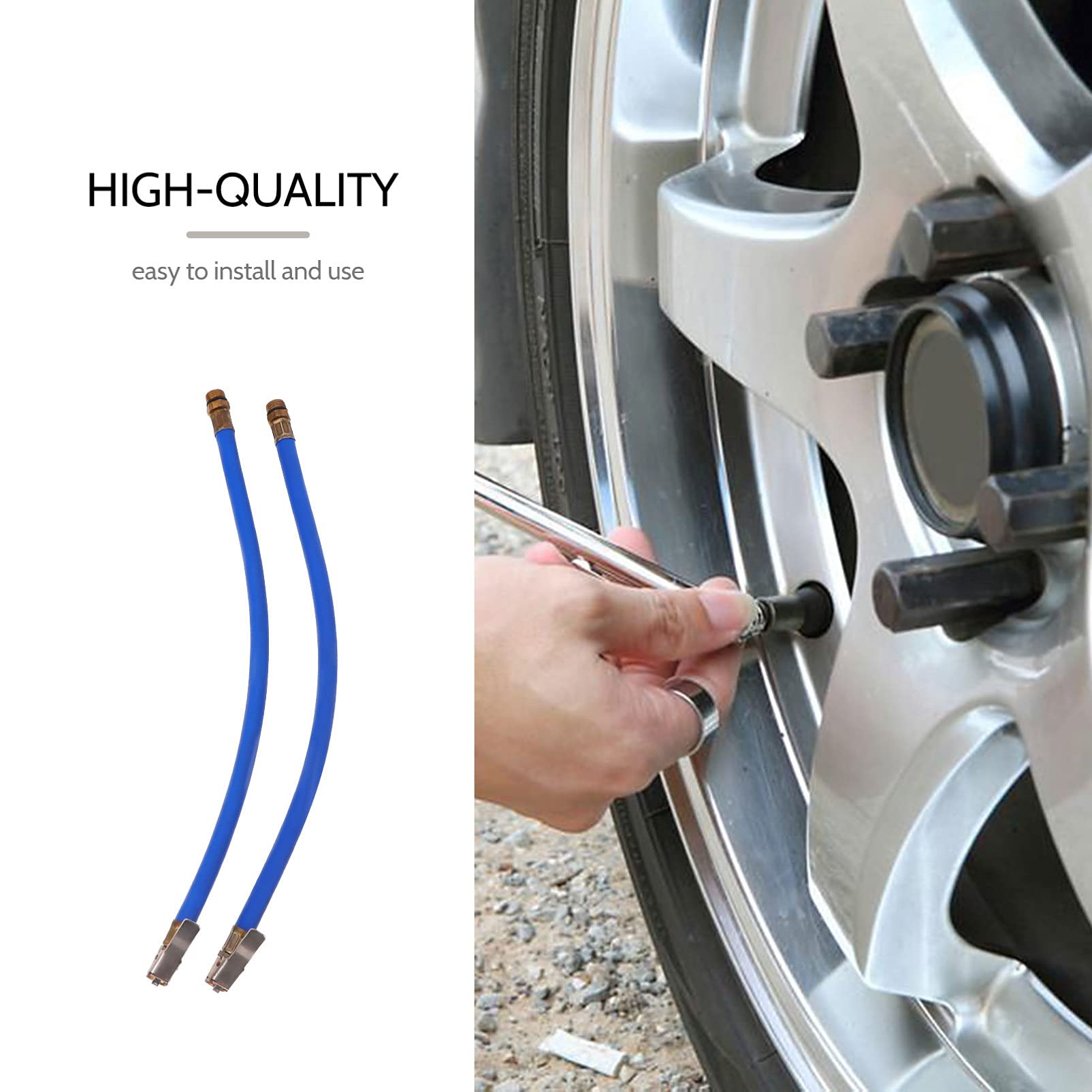 FAVOMOTO 2pcs Inflator Hose with Chuck - Tire Pump Accessories for Cars & Bikes