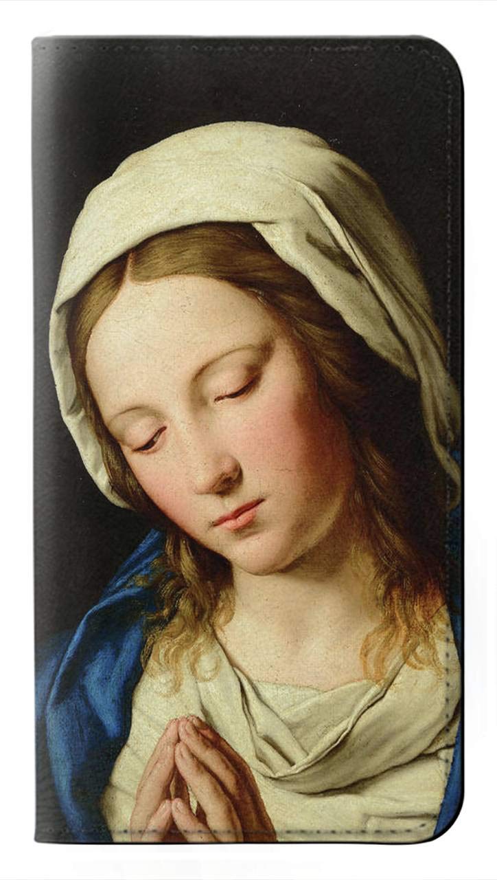 Virgin Mary Prayer PU Leather Flip Case Cover for iPhone 7/8/SE (2020) - Religious Gift & Phone Protection for Church, Daily Use