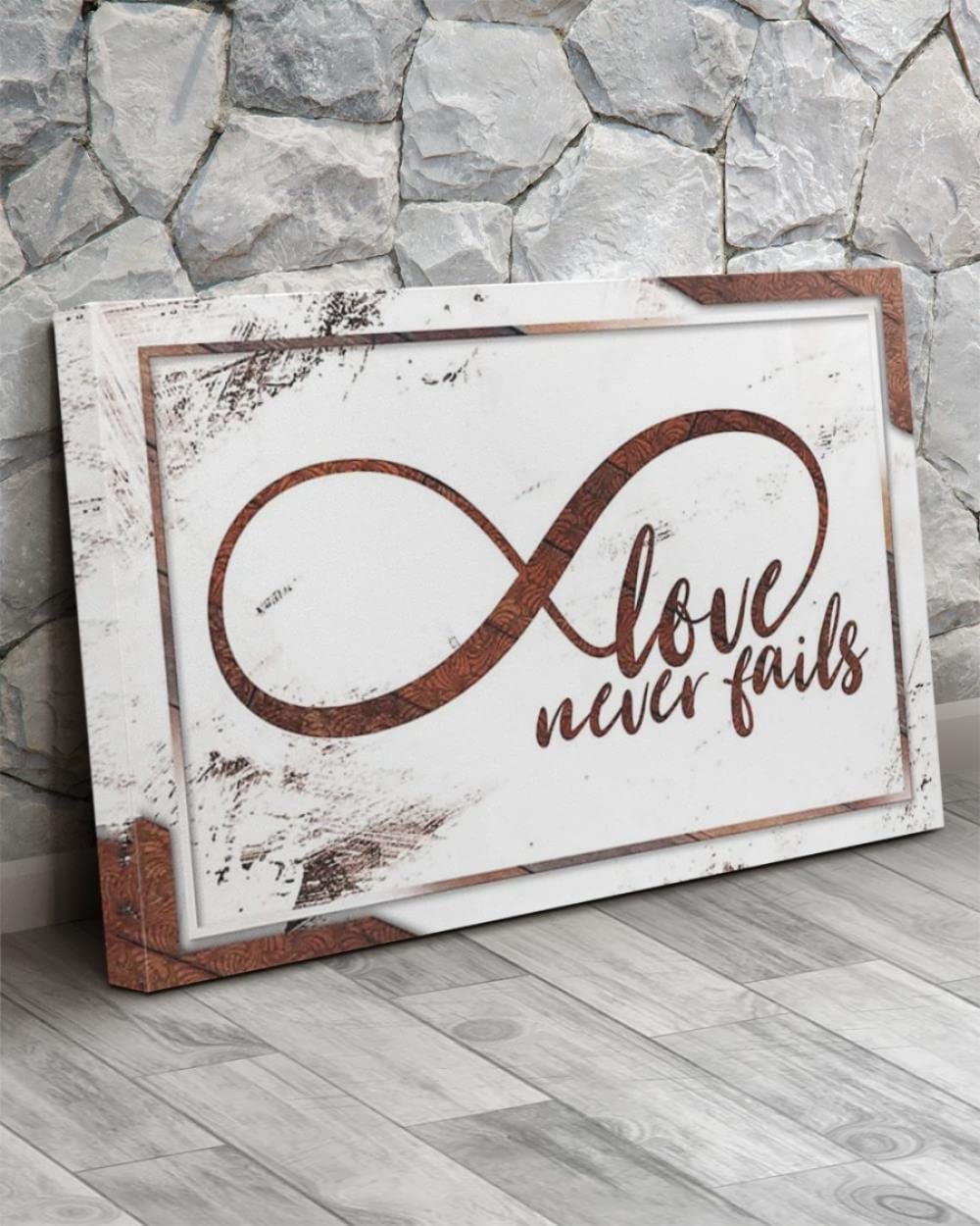 Jesus Wall Art Canvas Print - Infinity Symbol Love Never Fails Christian Home Decor, Religious Canvas Art for Living Room, Bedroom & Church