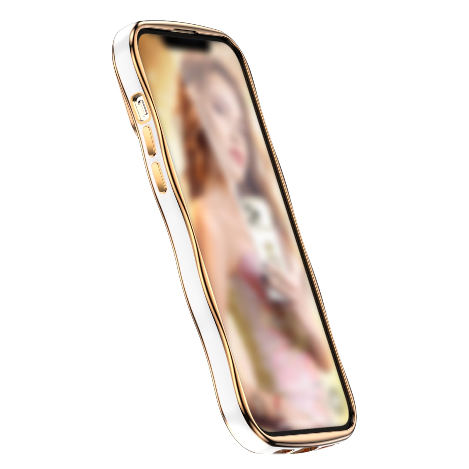**Silverback Luxury iPhone 16 Plus Case with Rotatable Ring Stand & Mirror Kickstand – Bling Wave Frame Design for Women & Girls (Purple) – Perfect for Work, Travel & Selfies**
