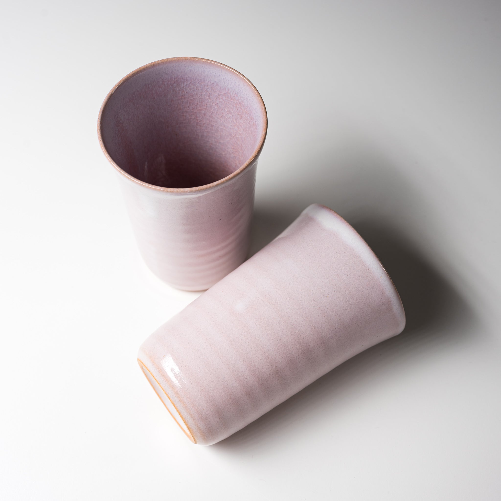 Tenryu Kiln Hagi Ware Pair Tea Cups - Handcrafted Japanese Ceramic Tea Set in Milky Pink | Perfect for Matcha, Green Tea & Daily Tea Ceremonies
