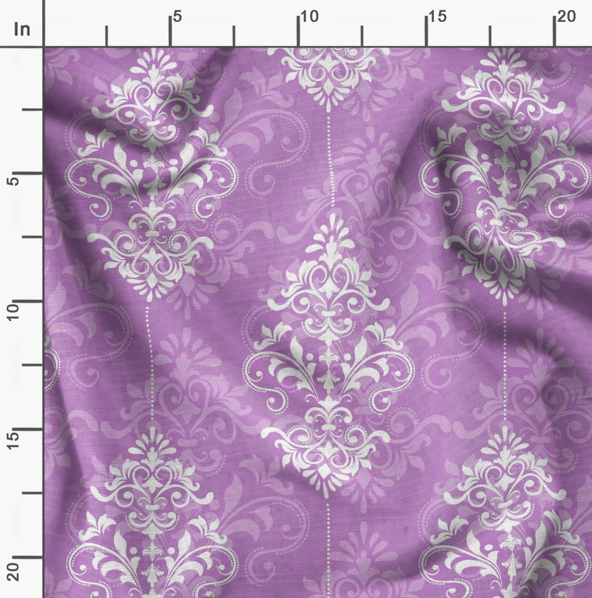 Soimoi Moss Georgette Brown Fabric by The Yard - 42 Inch Wide Filigree Damask Print Material for Dresses, Curtains & DIY Projects - Elegant Printed Fabric for Sewing, Crafts & Home Decor