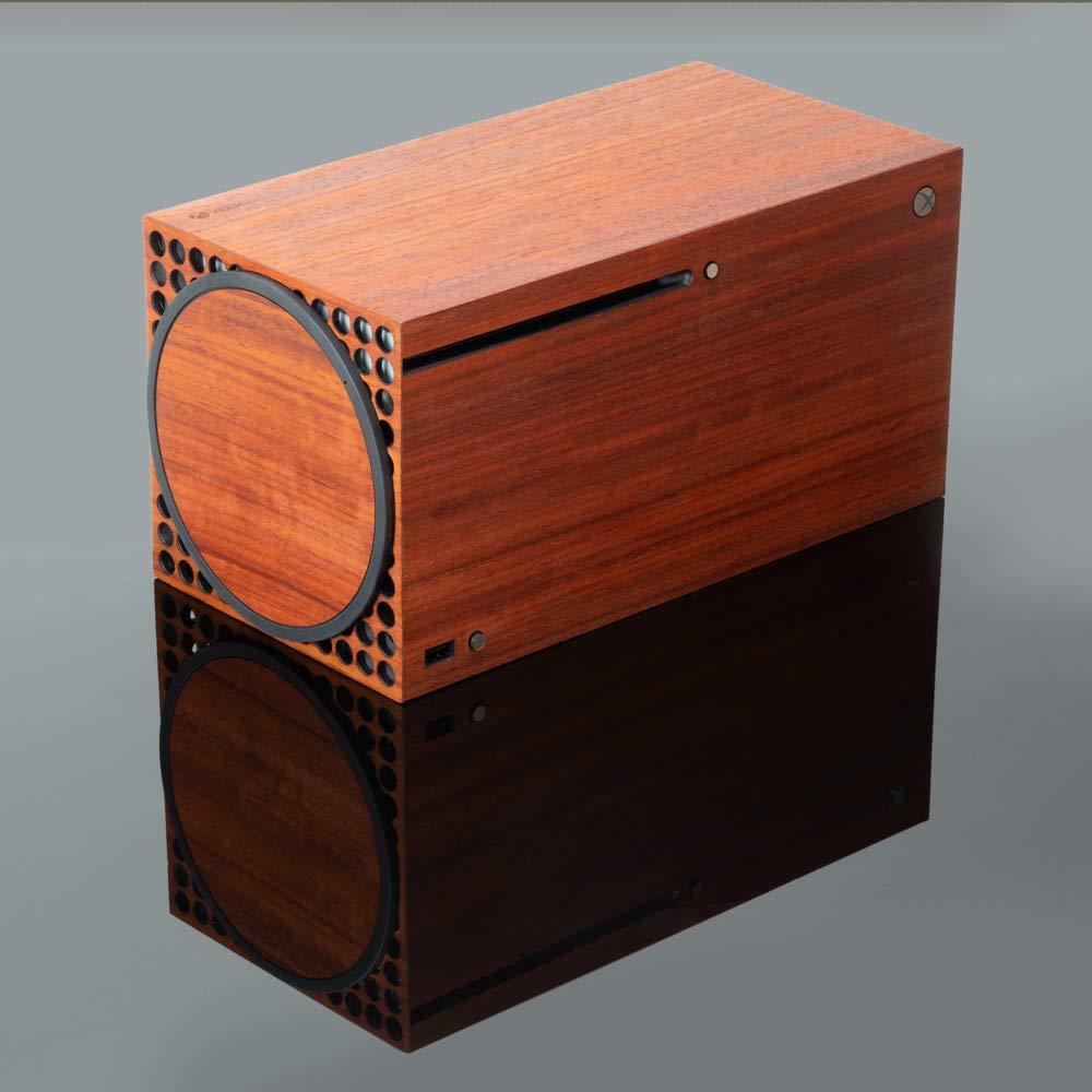 Premium Real Wood Skin Cover for Xbox Series X Console - Includes FREE Controller Stand - Perfect for Gaming Setup & Home Decor