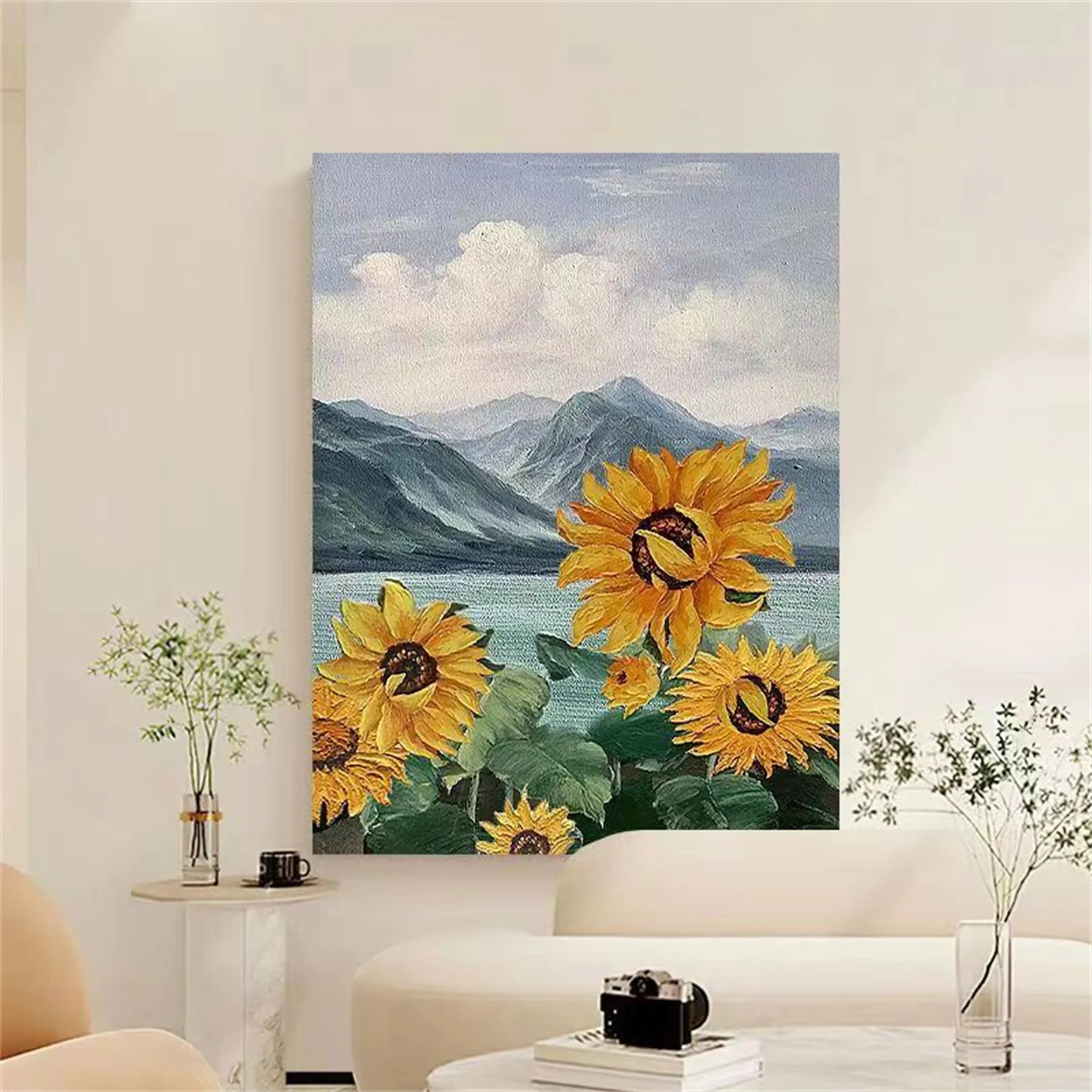 Flower and Tree Painting #FT089 - Handmade Canvas Art for Home Decor, Office & Living Room Wall