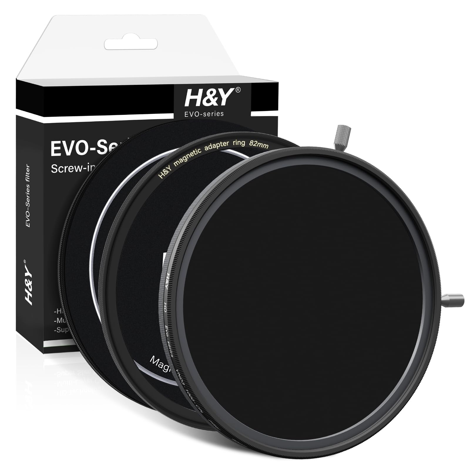 H&Y 82mm Variable ND Filter (ND3-1000) & CPL 2-in-1 Magnetic Lens Filter with Adapter Ring - EVO Series for DSLR, Mirrorless Cameras - Perfect for Landscape, Portrait & Video Photography