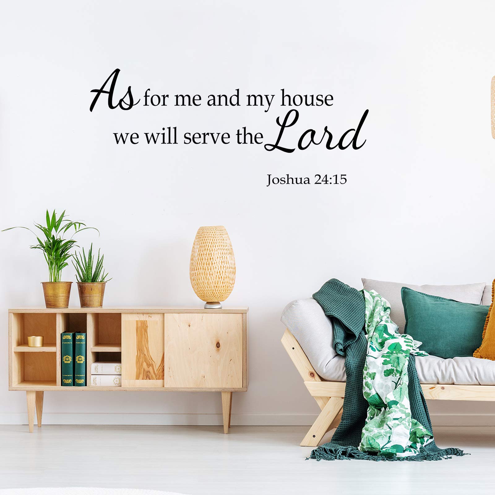 Zonon 2 Pack Bible Verse Wall Decals - Scripture Quote Stickers 'As for Me and My House We Will Serve The Lord' - Inspirational Christian Home Decor for Bedroom, Nursery & Office