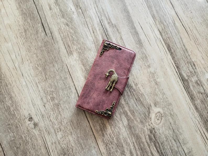 Premium Giraffe Print Leather Wallet Case for iPhone X/XS/XR/11/12/13/14/15/16 Pro Max & Galaxy S24/S23/S22/S21/S20 Ultra/Note 20/10 Plus - Mn1666 - Stylish & Functional Phone Cover for Everyday Use, Travel, and Business