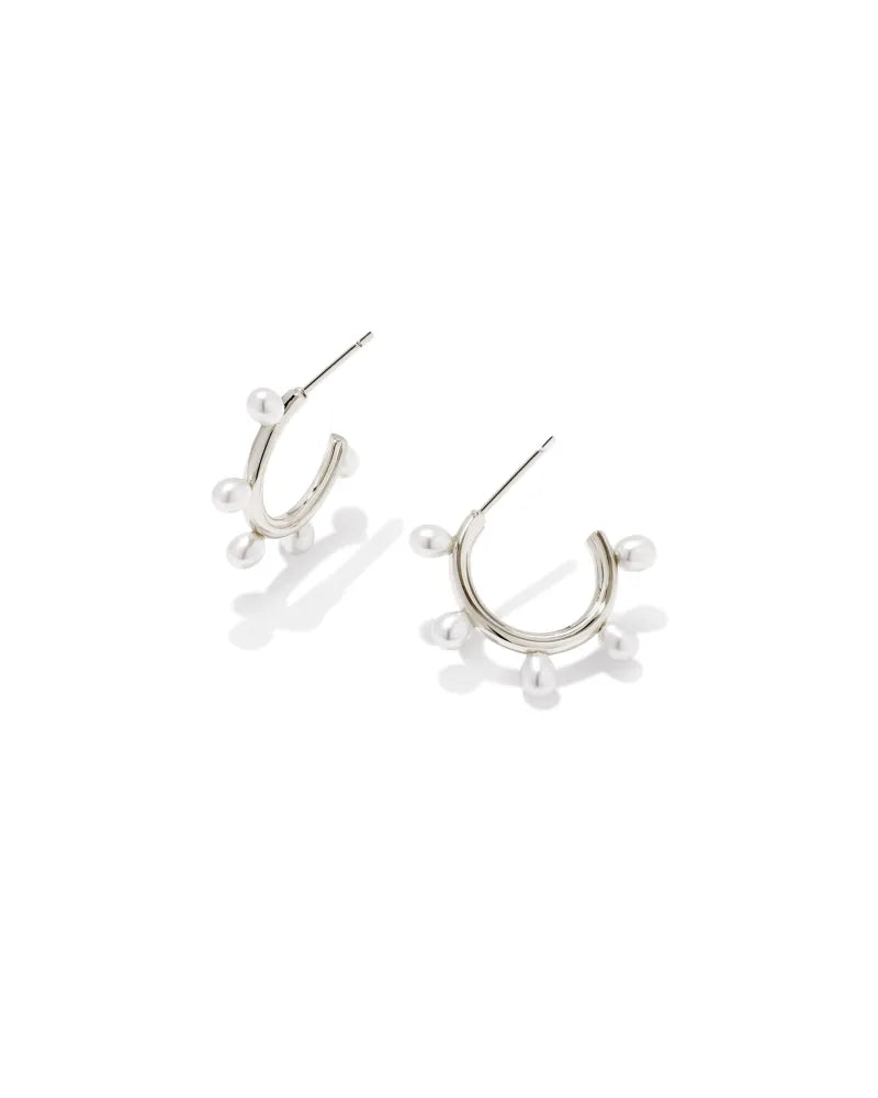 Kendra Scott Leighton Pearl Huggie Earrings - Elegant & Dainty Pearl Stud Earrings for Women | Perfect for Everyday Wear, Date Night & Special Occasions