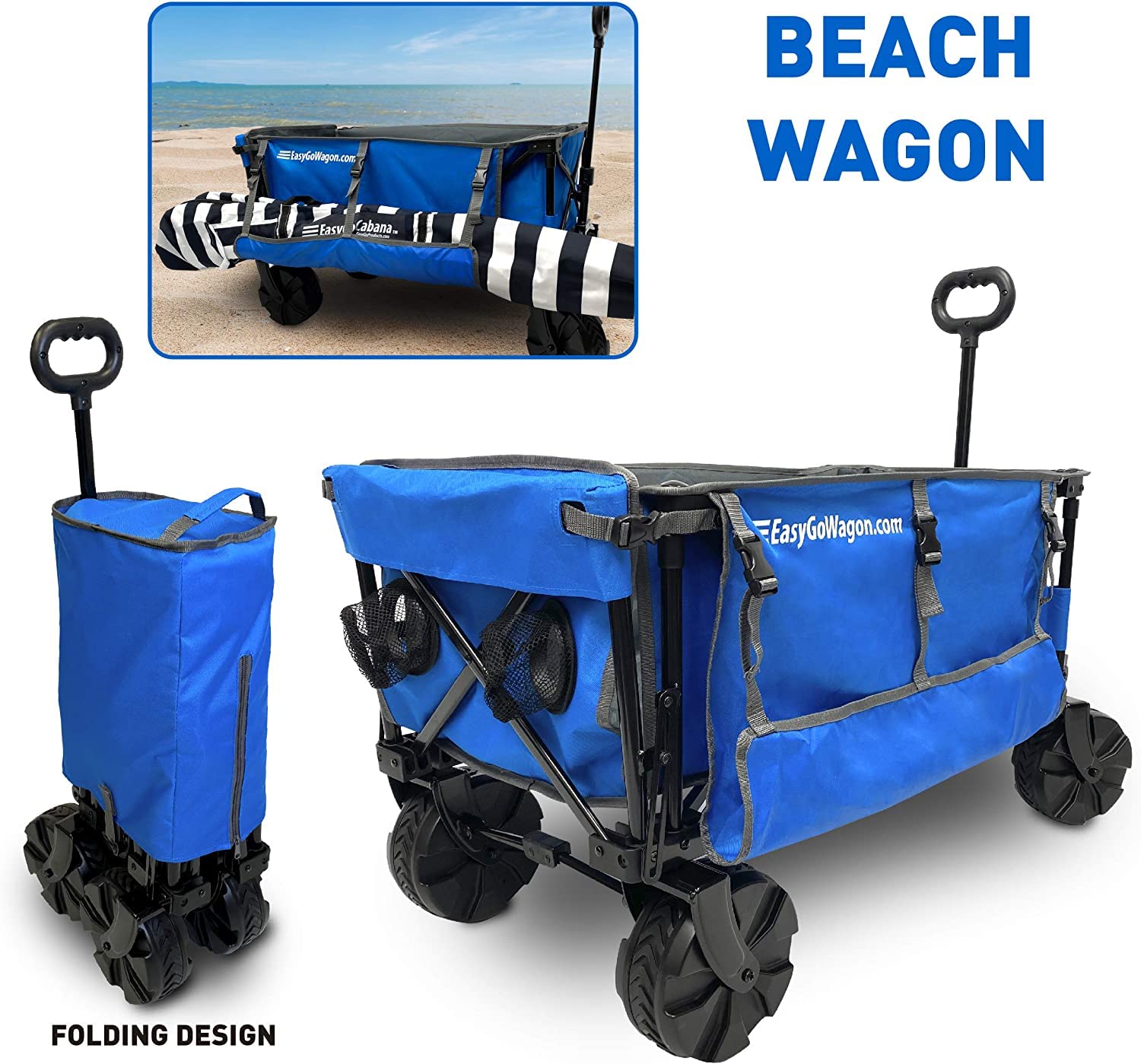 EasyGoProducts Deluxe Folding Beach Wagon with 19