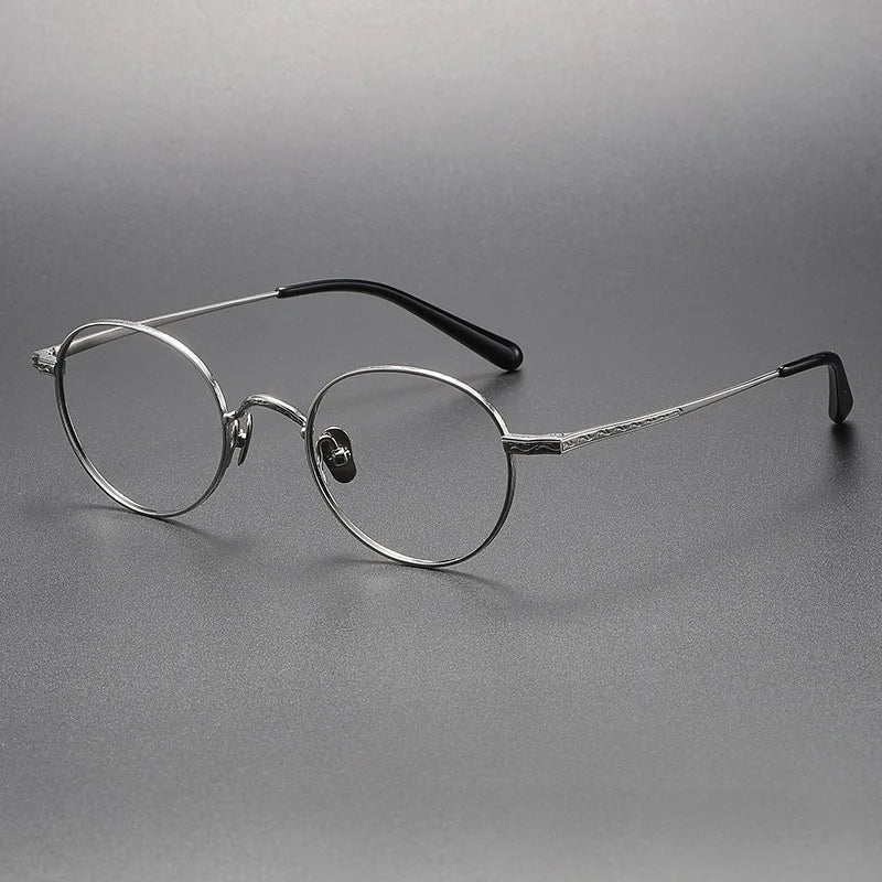 Stylish Black Titanium Oval Round Eyeglasses for Women - Lightweight & Durable Full Rim Frames - Perfect for Work, Reading & Everyday Wear