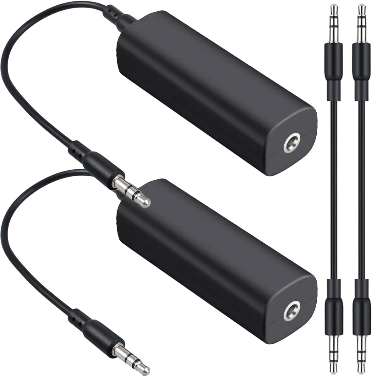 2 Pack Ground Loop Noise Isolator - Eliminate Buzzing Noise for Car Audio, Home Stereo & Guitar Amps | 3.5mm AUX Noise Filter with Audio Cable | Perfect for Road Trips, Home Theater & Live Music Performances
